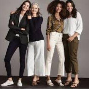 BURBERRY White Cotton Nova Check Detail Cropped Wide Leg Pants Woman’s M